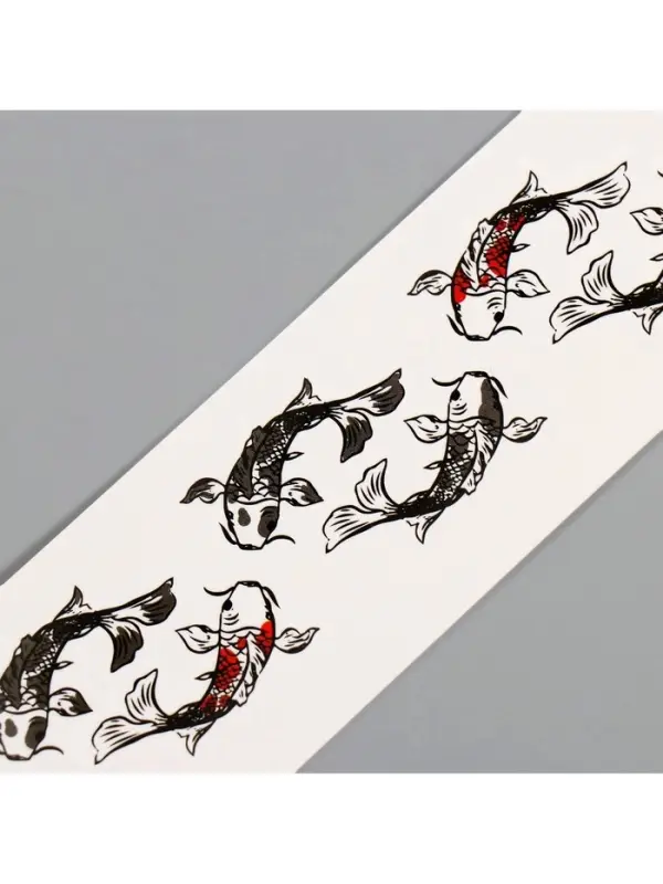 Переводная тату на тело чёрно-красная «Браслет. Рыбы Кои», 20×3 см Переводная тату на тело чёрно-красная «Браслет. Рыбы Кои», 20×3 см