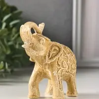 Фигурка гипс &laquo;Слон резной&raquo;, 10&times;10&times;5 см, слоновая кость