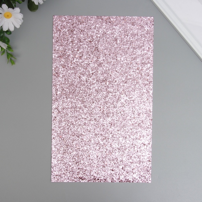 Лист для творчества иск.кожа Лист для творчества иск.кожа "Крупные блёстки" розовое золото лист 33х20 см толщина 0,84 мм