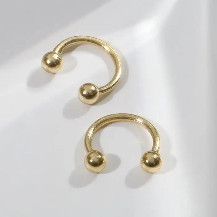 Пирсинг в бровь циркуляр, шар, d=8 мм, пара, цвет золото (неделимая фасовка 12 пар, цена за пару) Пирсинг в бровь циркуляр, шар, d=8 мм, пара, цвет золото (неделимая фасовка 12 пар, цена за пару)