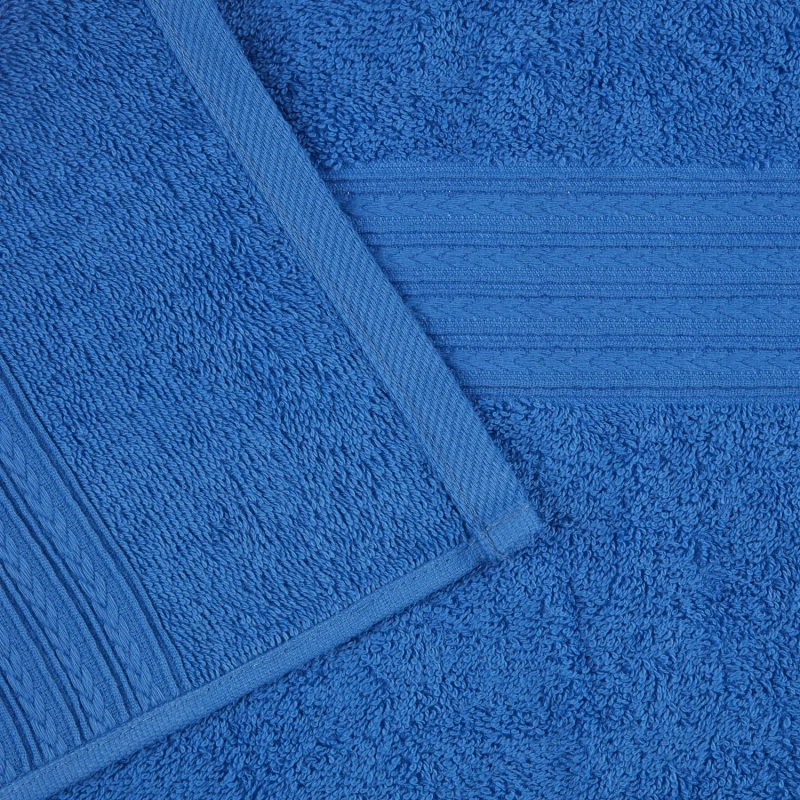 Набор полотенец махровых Luscan/бордюр 400г/м2, 70х140 ярк-син, 5 шт/уп
