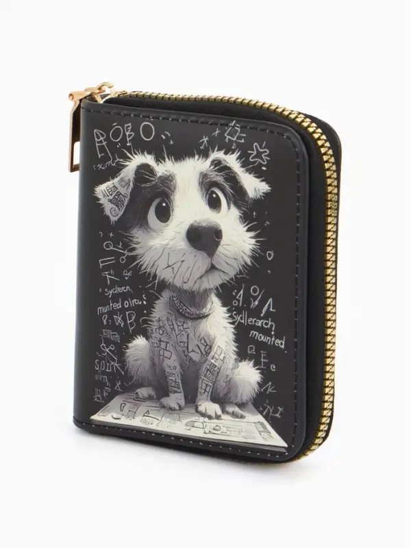 Кошелек дет 07-01-01 Июнь2538 собака, 8,5*2,5*10,5 см, 2 отд+отд/молн, д/карт, черный