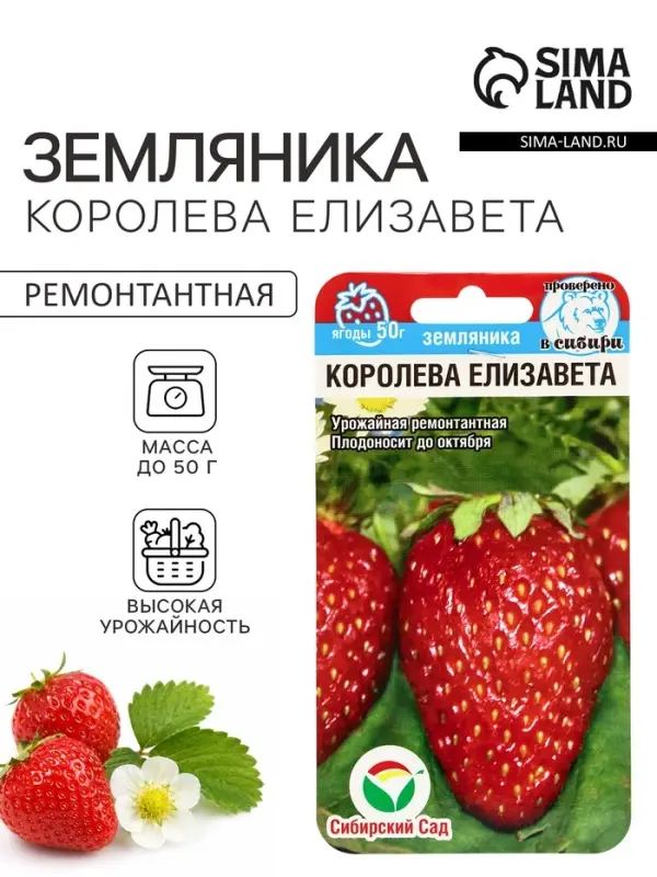 Семена Земляника &laquo;Королева Елизавета&raquo;, 10 шт.