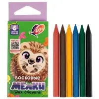 Мелки восковые, 6 цветов, &laquo;Луч&raquo;, шестигранные