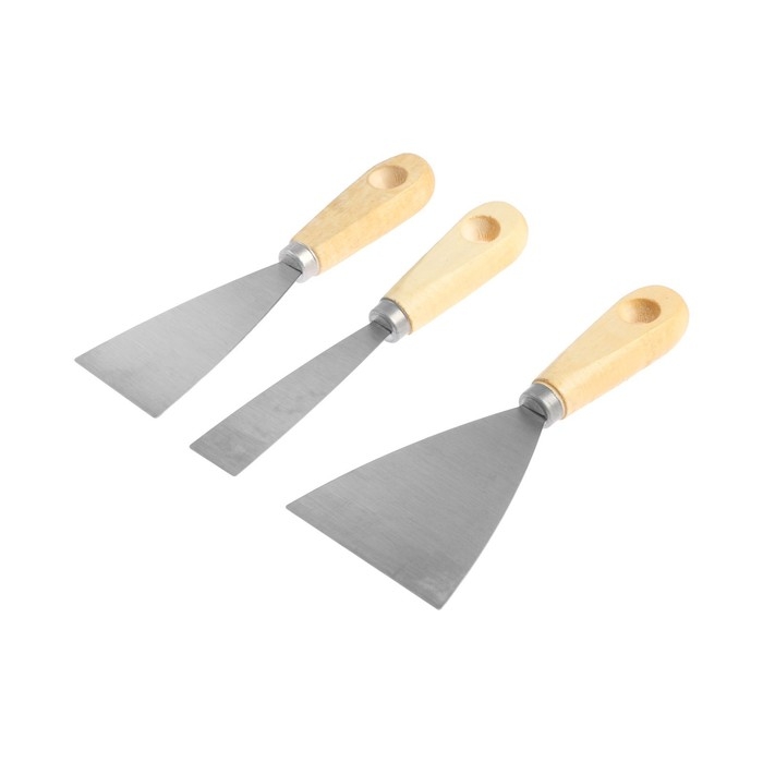 Набор шпателей ТУНДРА, деревянная рукоятка, 25-50-80 мм, 3 шт. Набор шпателей ТУНДРА, деревянная рукоятка, 25-50-80 мм, 3 шт.