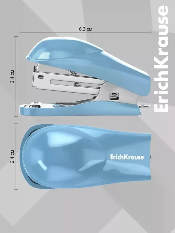Степлер ErichKrause Compact Pastel, Mini №10, 15 листов, МИКС