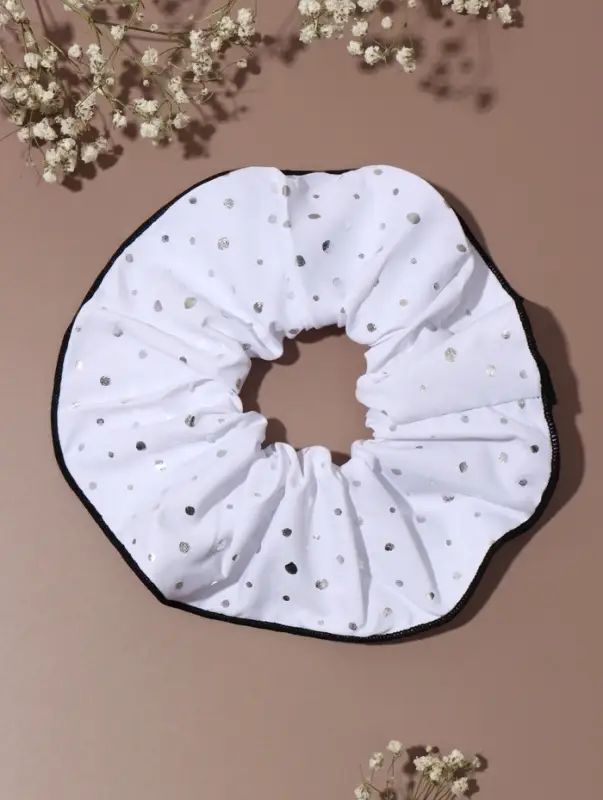 Резинка для волос "Орбита гранд" блеск, 14 см, белый