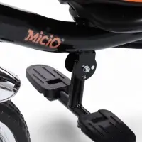 Велосипед детский трёхколёсный Micio City 2026, трансформер, с родительской ручкой, диаметр колёс 8" и 10", чёрно-оранжевый