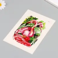 Переводная тату на тело цветная &laquo;Фламинго&raquo;, 26.1&times;14.6 см
