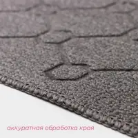 Коврик влаговпитывающий придверный Доляна &laquo;Welcome. Молекула&raquo;, 48&times;78 см, цвет серый