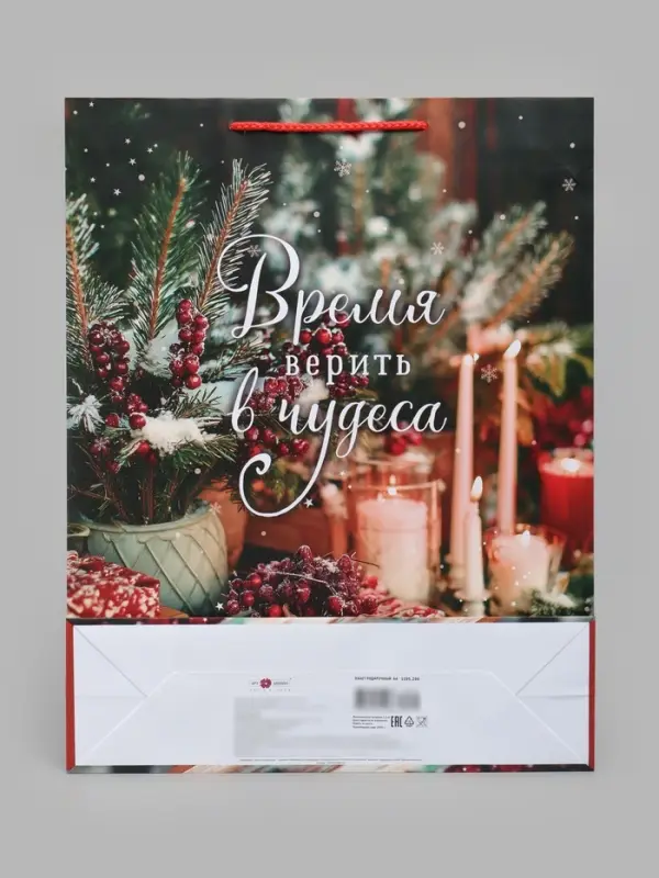 Пакет подарочный ламинированный &laquo;Время чудес&raquo;, L 33&times;42.5&times;10 см