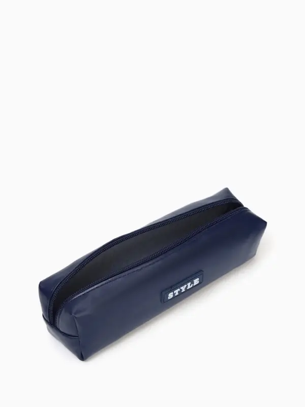 Косметичка-пенал на молнии, длина 20 см, синяя