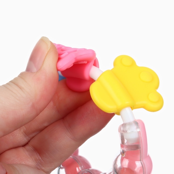 Прорезыватель погремушка Крошка Я «Браслетик», розовый