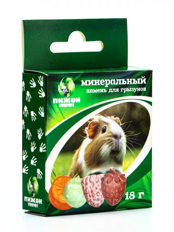 Минеральный камень для грызунов &laquo;Пижон&raquo;, фрукты, 18 г, набор 4 шт.