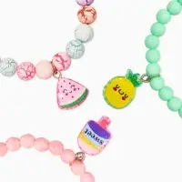 Браслет детский набор 3 шт. "Выбражулька" фрукты, бусины кракелюр, цвет МИКС