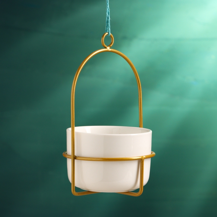 Горшок подвесной Горшок подвесной "Минималист" золото, 9х9х17см