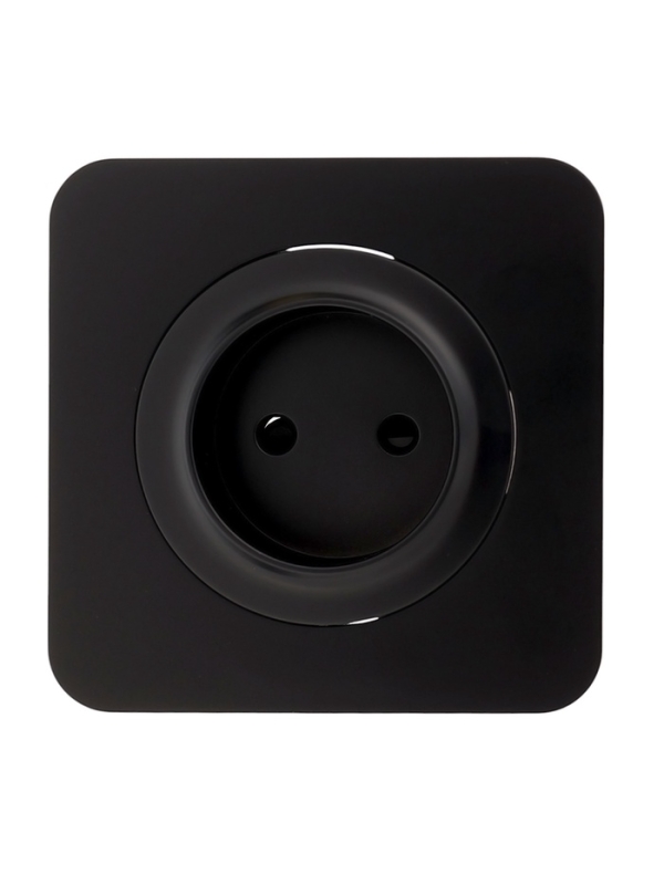 Розетка одноместная, серия  Розетка одноместная, серия "Circular", 10 А, скрытая, без з/к, черная