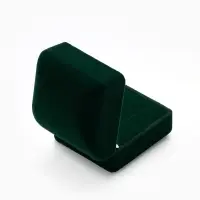Футляр под серьги, кольца, запонки &laquo;Изумруд&raquo;, бархатный, 4.5&times;5 см, зелёный