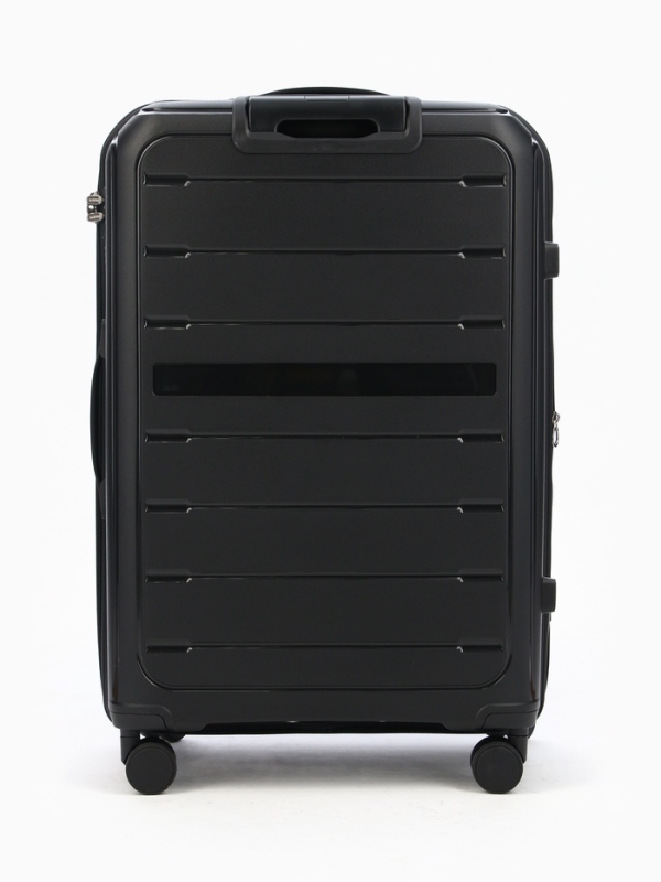 Чемодан 28 Чемодан 28", PP, 49*30*76, отд на молнии, код замок, 4 колеса, черный