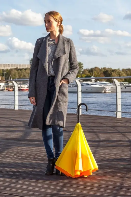 Зонт наоборот Style, трость, черный Зонт наоборот Style, трость, черный