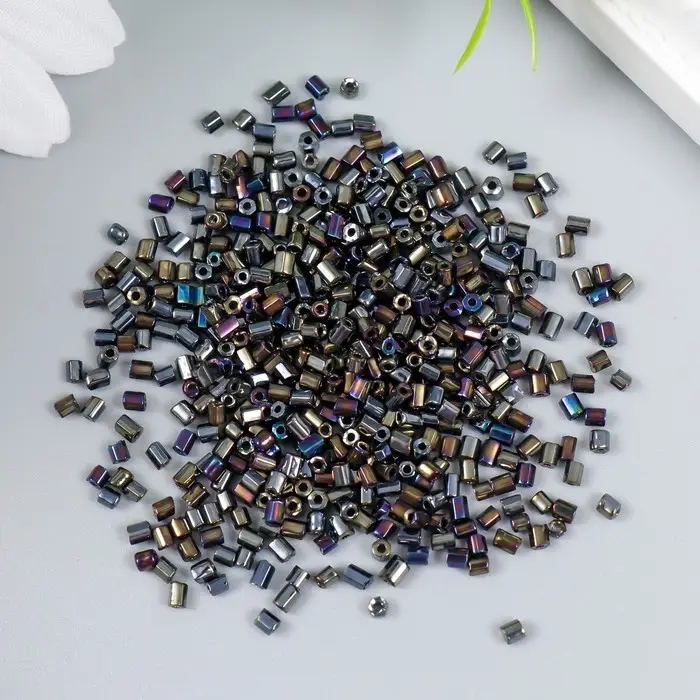 Бисер стекло 12/0  Бисер стекло 12/0 "Цилиндр. Металлик" 10 гр