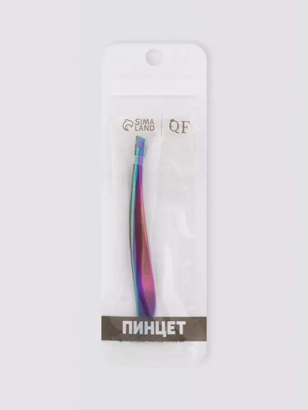 Пинцет скошенный, 9 см, разноцветный