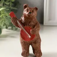 Фигурка гипс &laquo;Медведь с домрой&raquo;, 11&times;7 см, коричневый