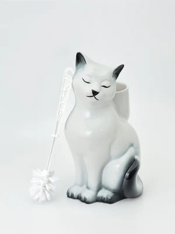 Подставка под ёрш &laquo;Кошка&raquo; с ёршиком, 20&times;18&times;37 см