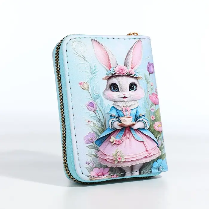 Кошелёк на молнии &laquo;Зайка&raquo;, маленький, голубой