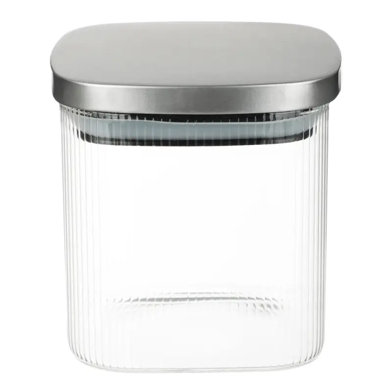 VETTA Рельеф Банка для хранения с металлической крышкой 600мл, 10х10см, стекло