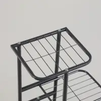 Подставка для цветов Greengo, 5 полок, 44&times;22&times;95 см, напольная, металл, тёмно-серая