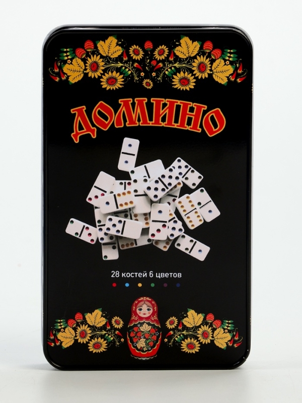 Домино настольная игра Домино настольная игра "Матрешка", кость 4.9 х 2.4 х 0.9 см