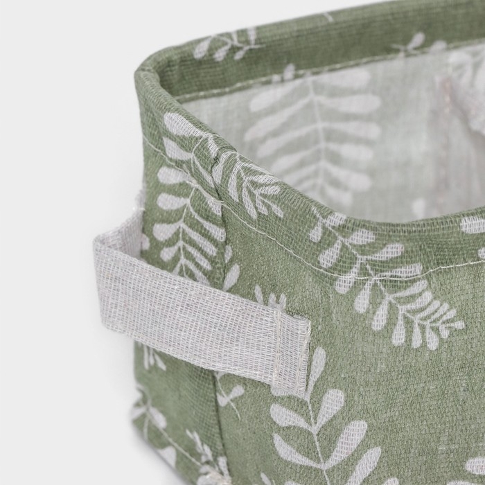 Органайзер для белья Доляна Leaves, 2 ячейки, 22×13×11 см, цвет зелёный Органайзер для белья Доляна Leaves, 2 ячейки, 22×13×11 см, цвет зелёный