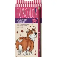 Карандаши цветные 12 цветов FunColor, пластиковые, трёхгранные, МИКС