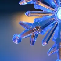 Подвеска светодиодная &laquo;Ледяная снежинка&raquo; 11 см, 1 LED, от батареек LR41&times;3, свечение синее/красное