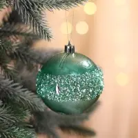 Ёлочные игрушки &laquo;Эйдонс&raquo;, шары новогодние, набор d=8 см, 3 шт., зелёный