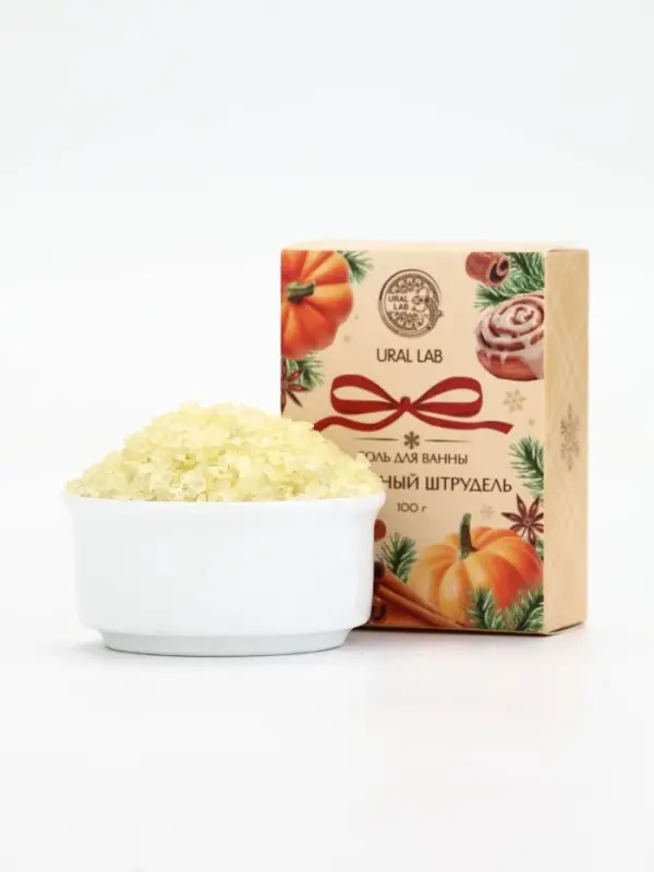 Соль для ванны с ароматом тыквенного штруделя, 100 г, URAL LAB Соль для ванны с ароматом тыквенного штруделя, 100 г, URAL LAB