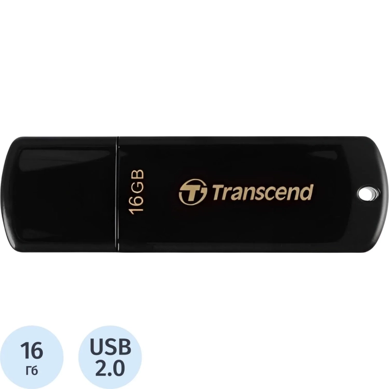 Флеш-память Transcend JetFlash 350, 16Gb, USB 2.0, чер, TS16GJF350