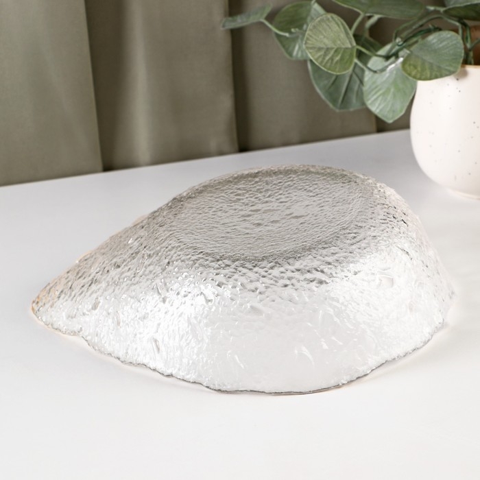 Салатник стеклянный фигурный «Ракушка», 930 мл, 23,5×17,5×7 см Салатник стеклянный фигурный «Ракушка», 930 мл, 23,5×17,5×7 см