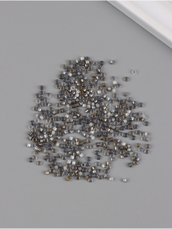 Бисер стекло  9/0  Бисер стекло  9/0 "Цилиндры. Серебро" двухцветный, не выцветает 450 гр