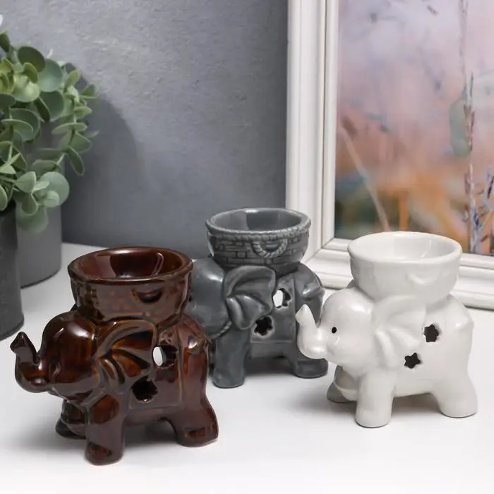 Аромалампа керамика Аромалампа керамика "Слоненок" глянец МИКС 9х9,5х6 см