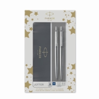 Набор Parker Jotter Core KB61 Stainless Steel CT, ручка шариковая, корпус из нержавеющей стали + карандаш механический 0.5 мм