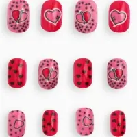 Детские накладные ногти Love Red, 12 шт.