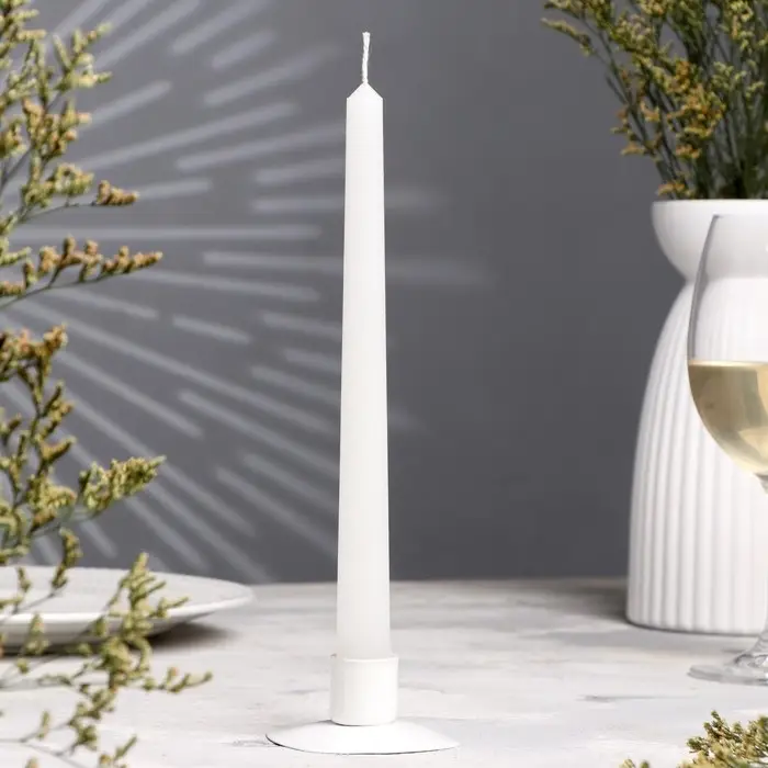 Свеча античная, 2,2х 25 см, белая, Свеча античная, 2,2х 25 см, белая, "Дарим красиво"