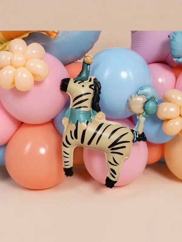 Воздушный шар фольгированный 15" &laquo;Зебра в колпачке&raquo;, 5 шт., под воздух