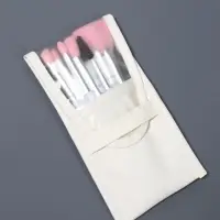 Набор кистей для макияжа COLOR POWER pink, 10 шт., в чехле, белый