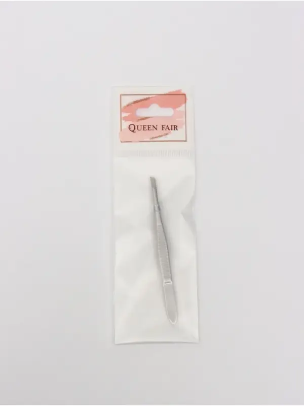 Пинцет для бровей профессиональный, скошенный, узкий, диагональный, 9 см