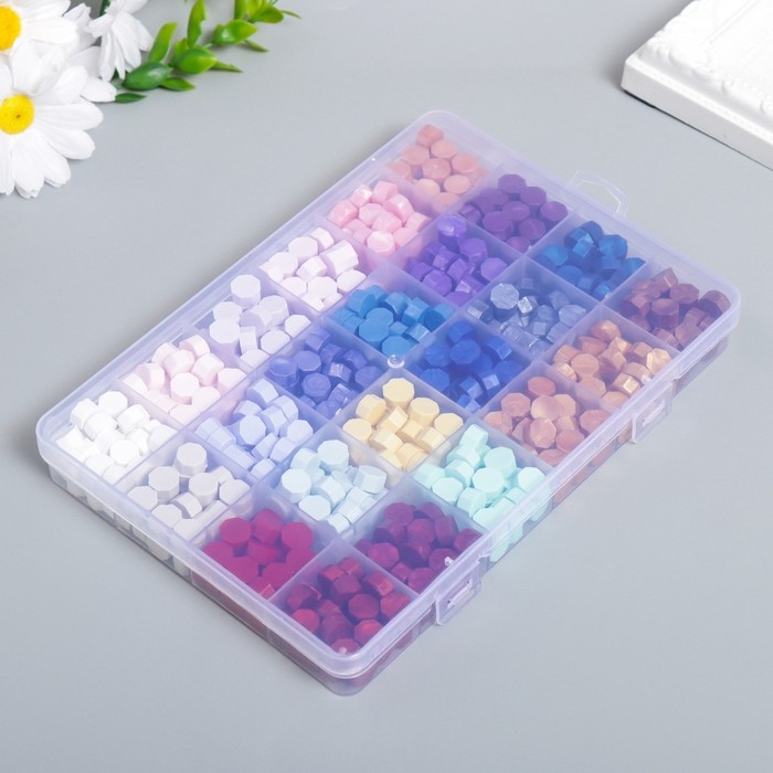 Набор сургуча Набор сургуча "Светлые и тёмные цвета" матовый+перламутр 24 цвета 19х13х2 см