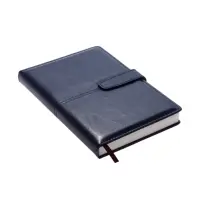 Ежедневник недатированный формат А5, с хлястиком, 128л, линия, пвх, Синий Ежедневник недатированный формат А5, с хлястиком, 128л, линия, пвх, Синий