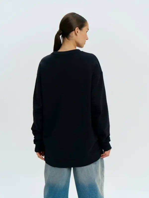 Свитшот оверсайз унисекс Omnifit, черный, размер XS/S Свитшот оверсайз унисекс Omnifit, черный, размер XS/S